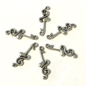 GNOCE Musical Note Charms Set - Sterling Silver 18k Rose Gold Plated Pendant For Bracelet/Necklace - View #7