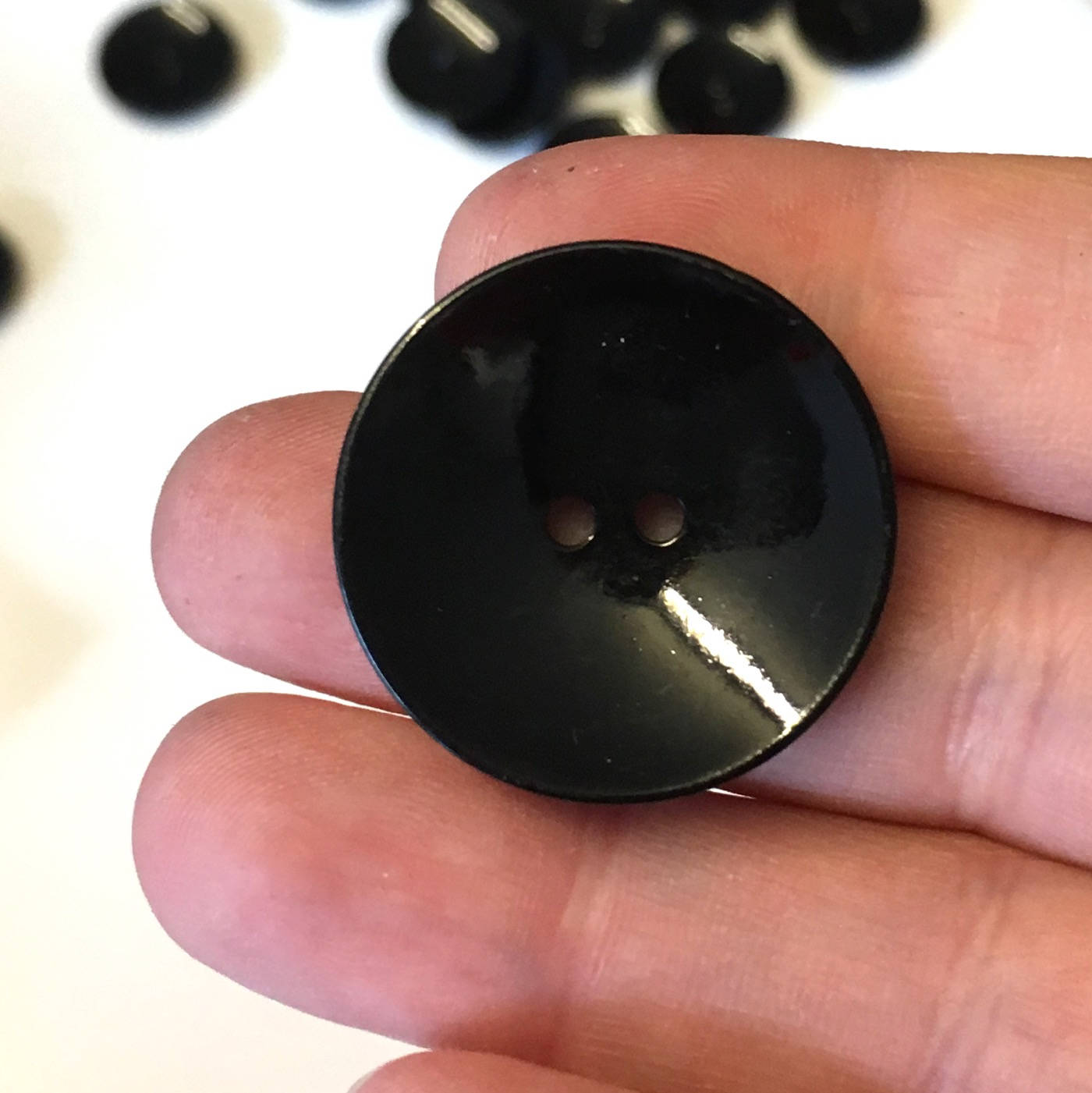 10 Bottoni In Resina Nera 20 Mm - 4 Fori, Classici Per Cappotti E Giacche, Fai-da-Te Cucito