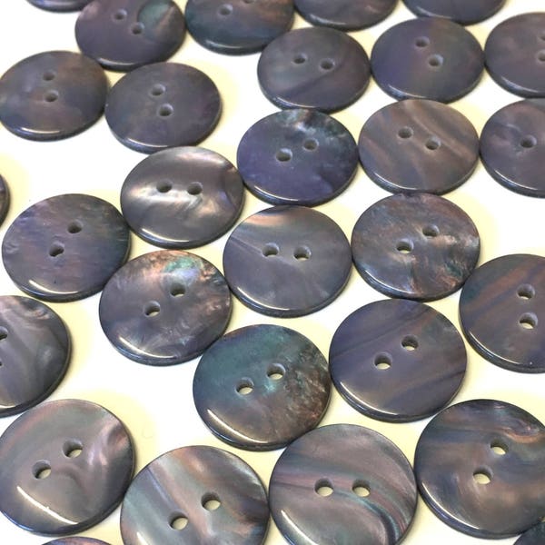 10 Grey/lilac opalescent resin buttons, 15mm round buttons, craft buttons, sewing buttons, boho style buttons, grey/lilac pearlised buttons