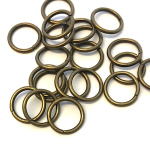 10mm Antique Bronze Open Jump Rings: Jewelry Supplies