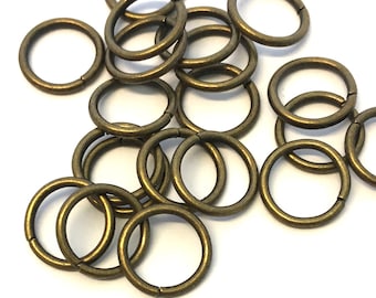 10mm Antique Bronze Open Jump Rings: Jewelry Supplies