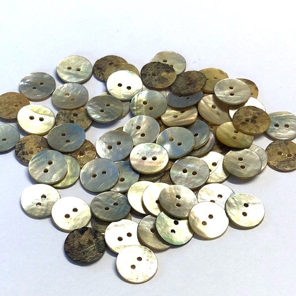 10, mother of pearl buttons, natural shell buttons, 11mm round shell buttons, natural buttons, cream buttons, sewing buttons, cardigan