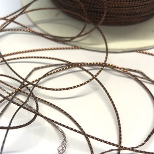 10M, brown glitter thread, stringing thread, brown  beading thread, 1mm thread, brown metallic thread, sewing supplies, jewellery making