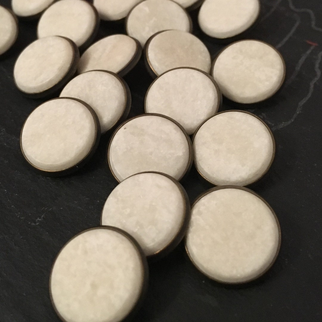 10 Ivory Resin Cabochon Buttons: Antique Bronze Metal, 16mm - Etsy