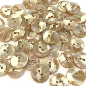 10, 15mm (24L) beige marble resin buttons, beige buttons, brown resin buttons, craft buttons, sewing buttons, multi brown buttons,