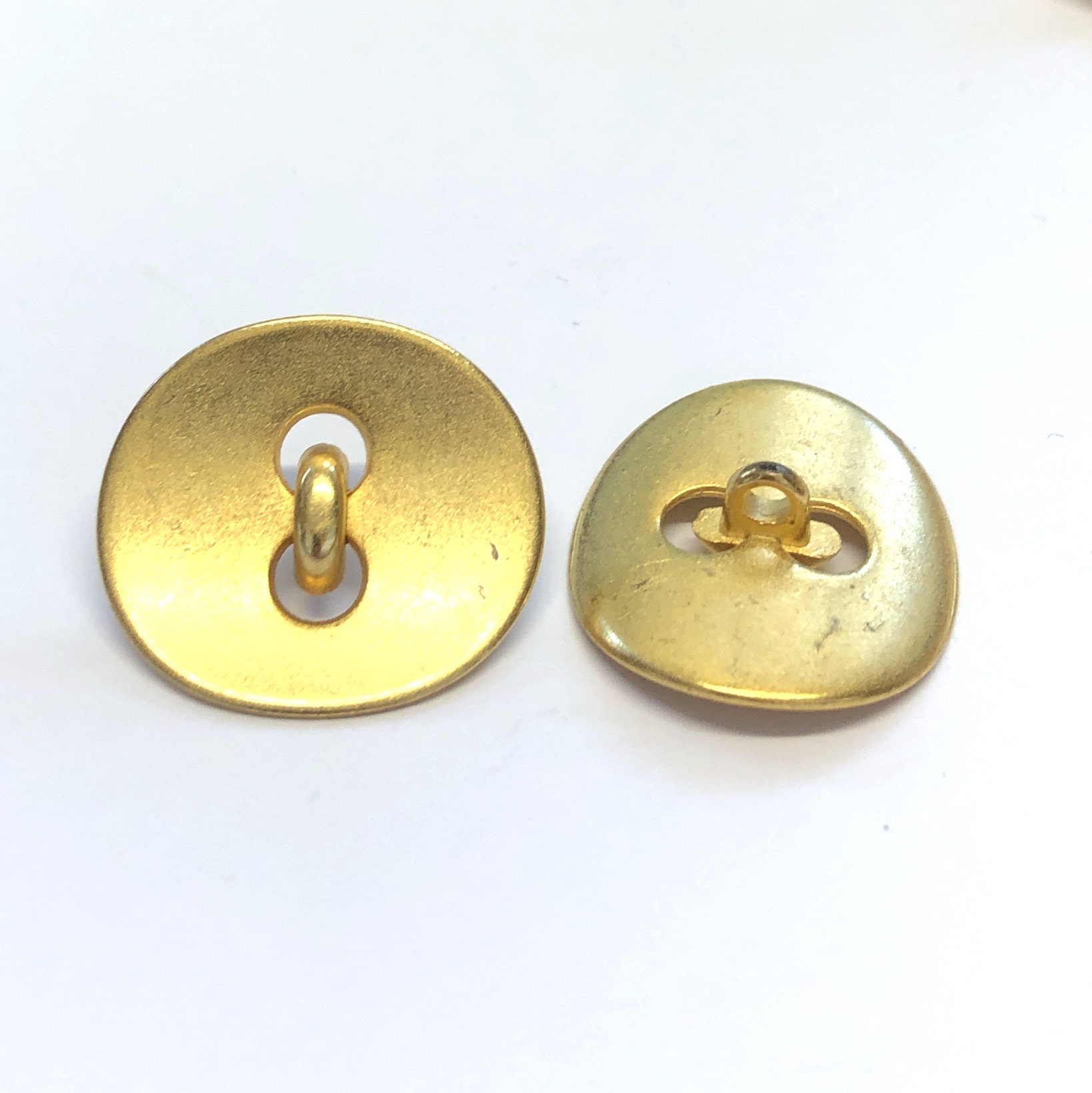 5 25mm Gold Metal Buttons Gold Metal Buttons Vintage Style Etsy