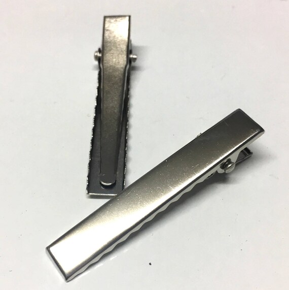 Silver MEDIUM crocodile alligator hair clip 46mm pack of 20