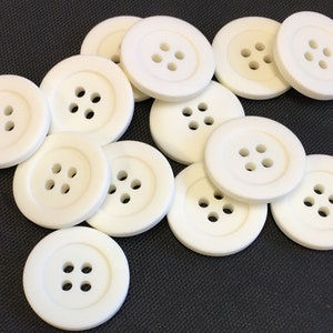 Cream Resin Buttons: 20mm, Four Hole Sewing Buttons