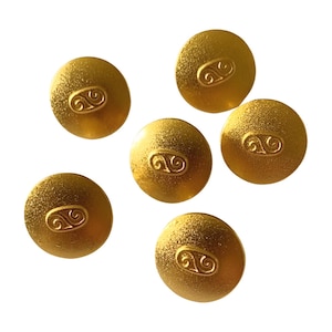 Gold Swirl Metal Buttons - 6 Pack Vintage Style (15mm