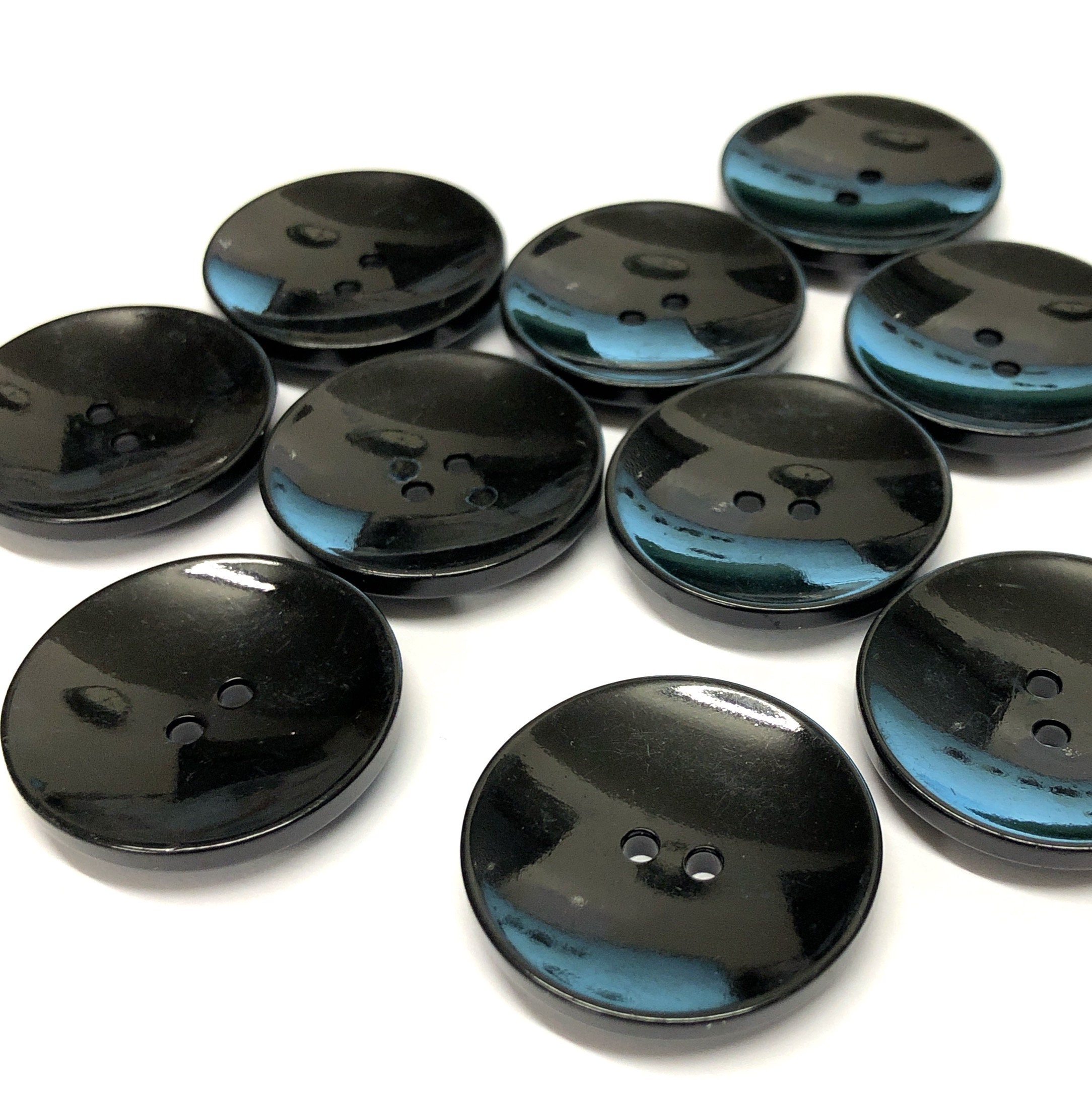 5, botones negros, botones negros brillantes, botones negros de 28 mm,  botones de abrigo, botones brillantes, botones del Reino Unido, botones  negros redondos, botones artesanales -  México