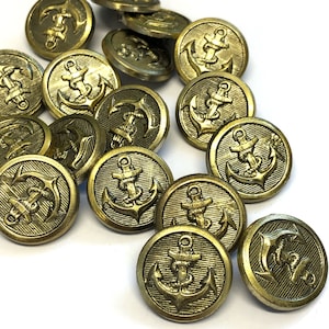 Eagle & Anchor Antique Bronze buttons 23MM Hollow Metal
