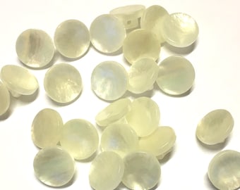 10pcs Ivory AB Shimmer Buttons: Opalescent Shank Buttons (11mm)