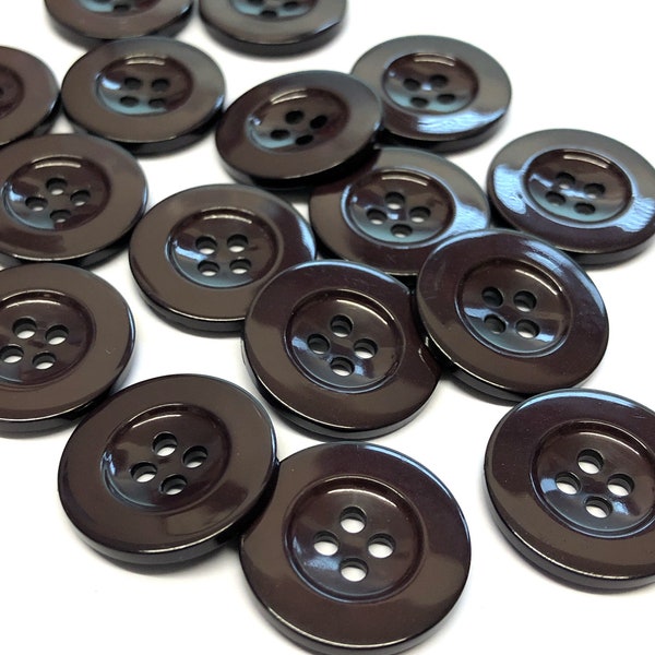 10, Dark plum buttons, deep burgundy buttons, 4 hole buttons, sweater buttons, dark buttons, round buttons, 20mm buttons