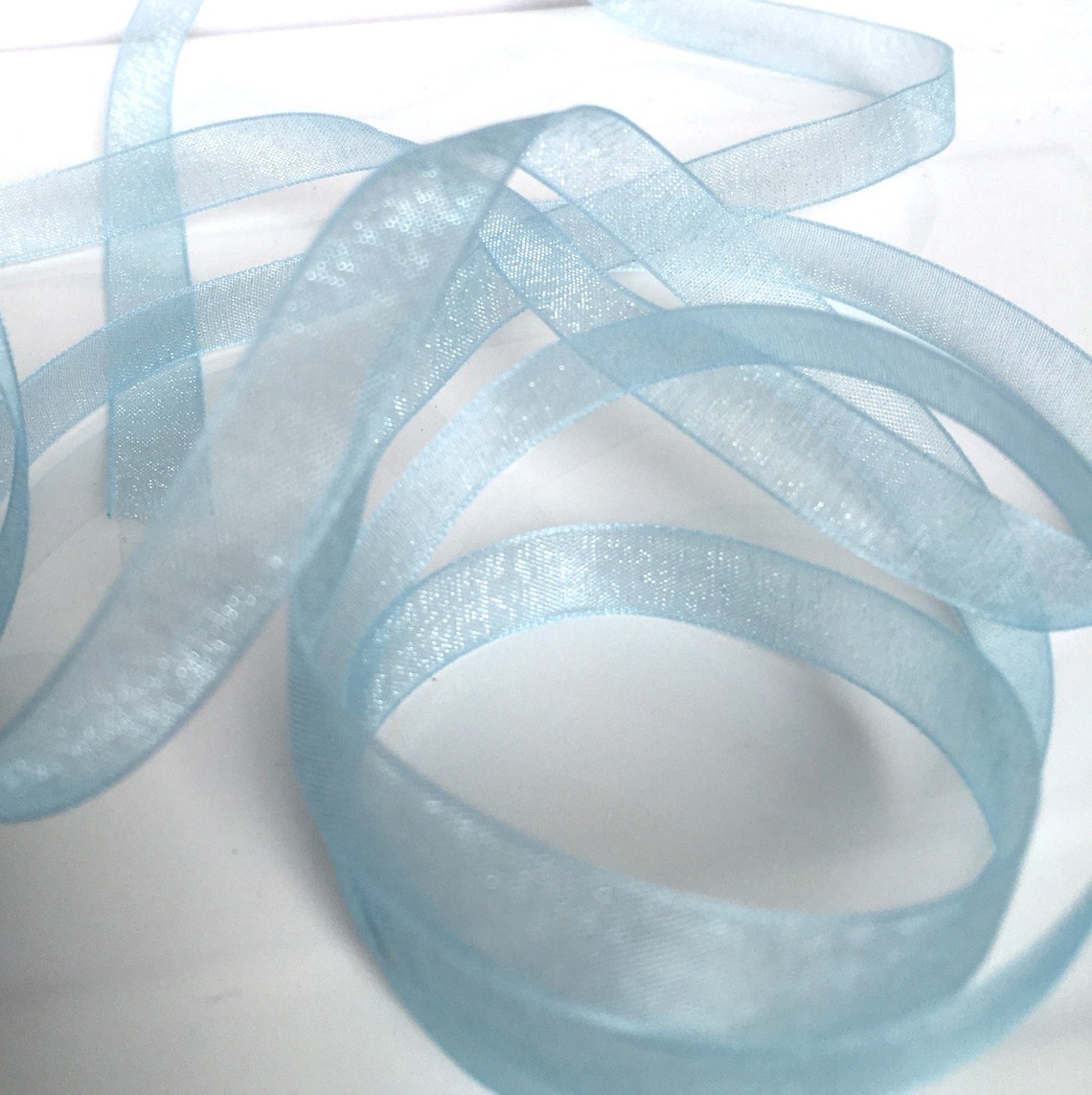 5M Blue Organza Ribbon Light Blue Ribbon Blue Ribbon 10mm - Etsy