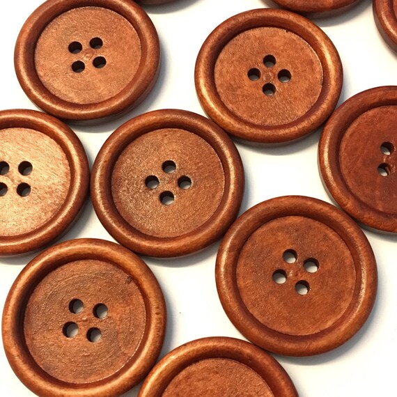 Bois Rond Boutons-Marron 25 mm-SCRAPBOOKING-Artisanat-Couture Vendeur Britannique