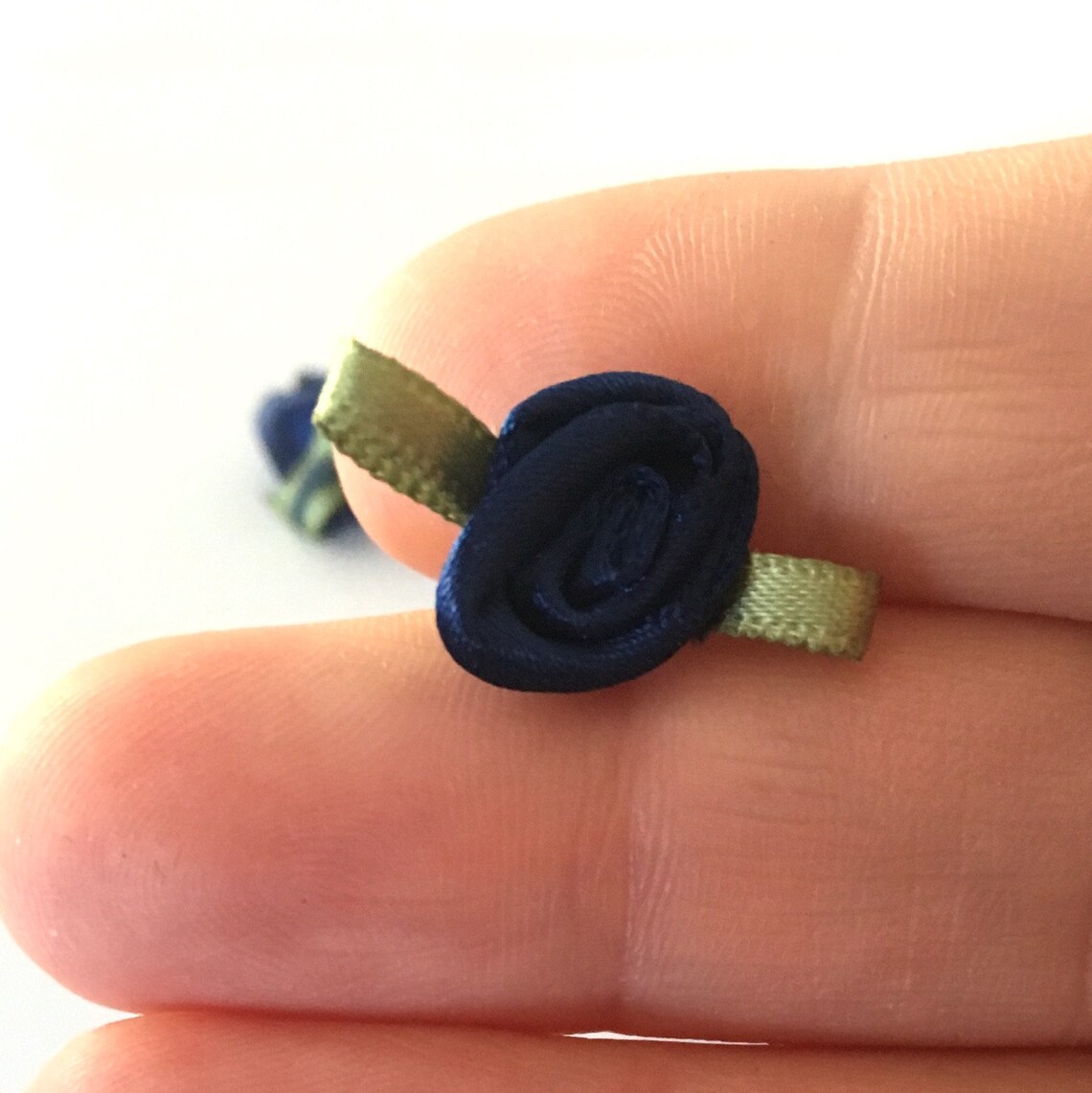 Blue Ribbion Roses 10 Navy Blue Satin Ribbon Roses: Small Flower Appliques - Etsy