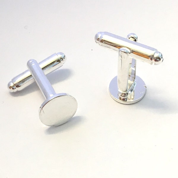 2 or 10, 10mm tray silver plated cufflink blanks, silver cufflinks, fathers day gifts, cuff link, blanks, silver findings, jewellery making