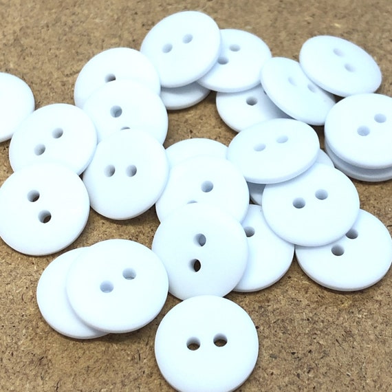 Bottoni smartie bianchi da 10, 15 mm 24L, bottoni bianchi, bottoni