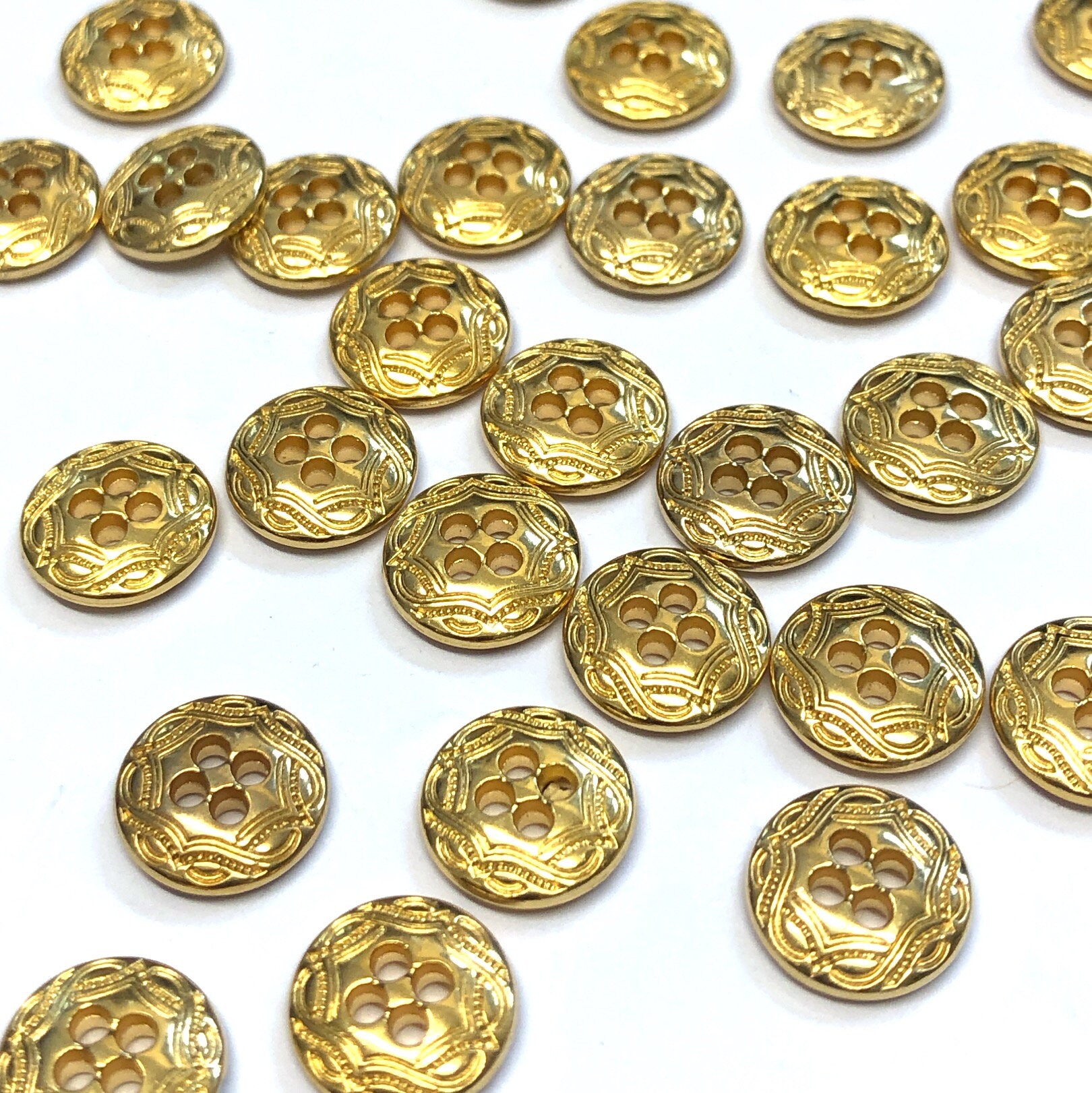 Golden Color Metal Shank Buttons, Gold Color, Striped Pattern, Retro  Vintage Style, for Sewing Sweater Blazer Jacket, 15mm, 0.6inch, Round -   Denmark