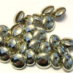 Pale Gold Metallic Blazer Buttons: 16.5mm Shank Buttons (Set of 10)
