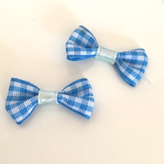2 Kleine Grüne Gingham-Haarschleifen – Mit Krokodilclip, Ca. 7 Cm, Perfekt Für Schuloutfits