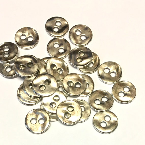 10, metal buttons, silver buttons, silver metal buttons, 13mm round  buttons, shirt buttons, metallic buttons, shirt buttons