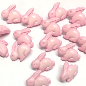 10, pink bunny buttons, rabbit buttons, baby buttons, easter buttons, novelty buttons, childrens buttons, shank buttons, white buttons
