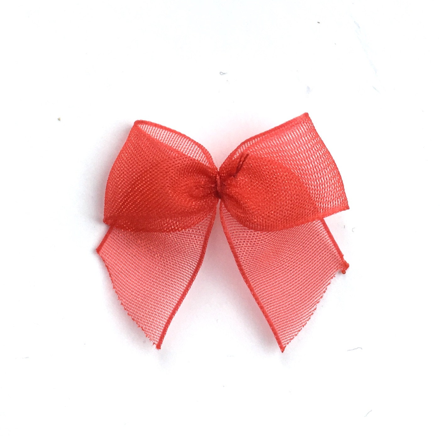 10 red organza bows red ribbon bows red bows wedding Etsy