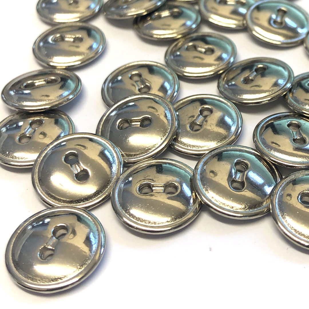 Cu Button 6pcs Silver Metal Buttons: Domed Italian Buttons, 15mm - Etsy