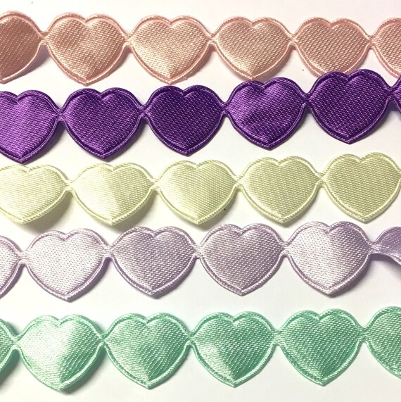 1M heart trim padded trim padded heart trim satin trim Etsy