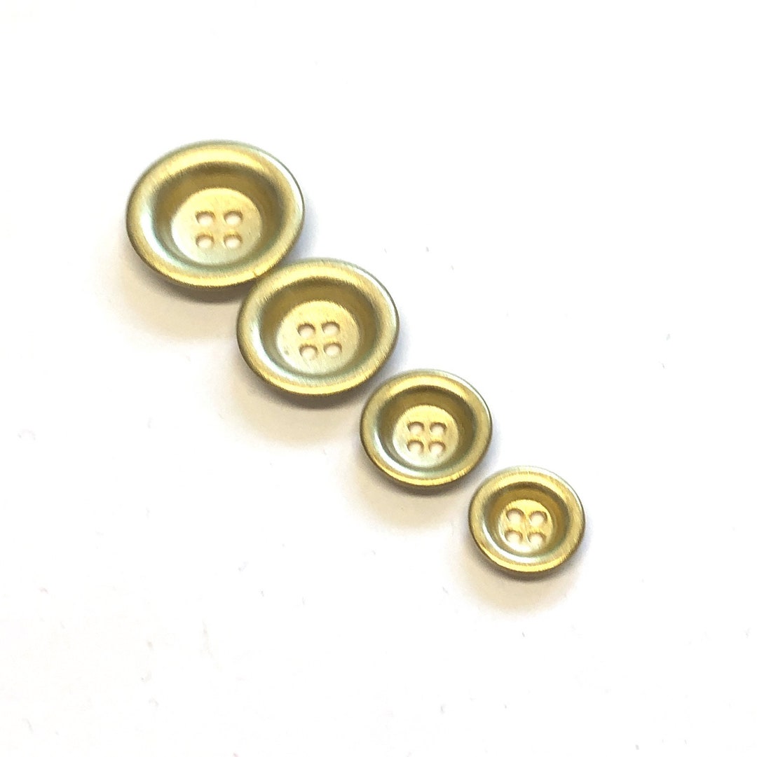 6 Gold Metal Cupped Buttons 4 Sizes Available Gold Metal Etsy