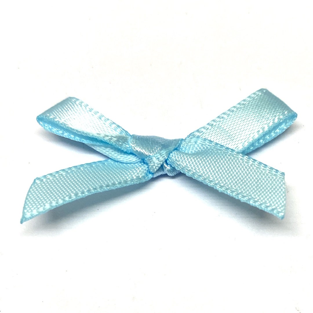 20 Satin Ribbon Bows Light Blue Ribbon Bows Light Blue Etsy