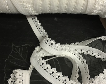 5 metres Ivory Guipure Lace Elastic, 14mm Lingerie Elastic