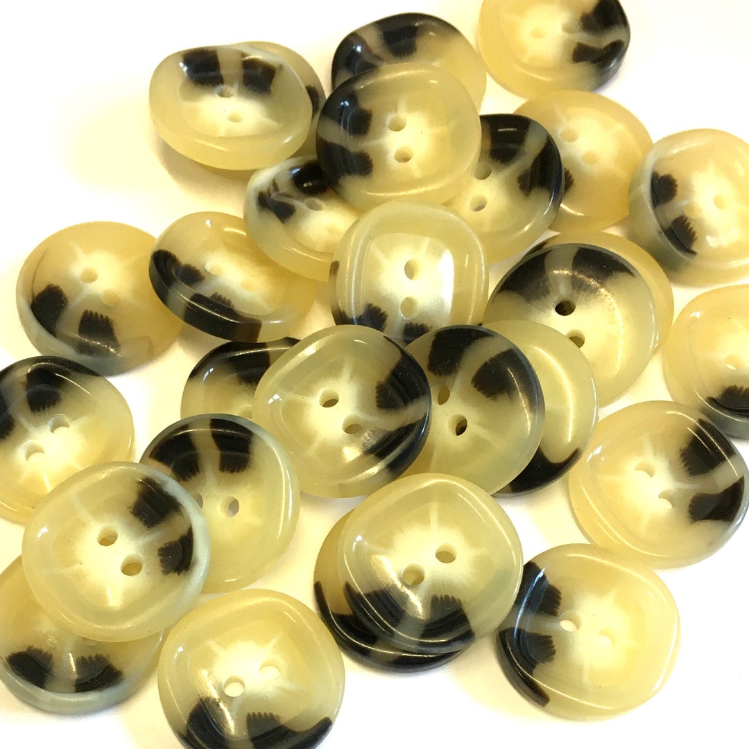 80 Bottoni In Resina Nera 20 Mm Con 4 Fori - Per Cucito, Fai Da Te E Decorazioni