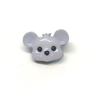 6, 17mm Cute grey mouse buttons, novelty mouse buttons, animal buttons, cute buttons, little mouse buttons