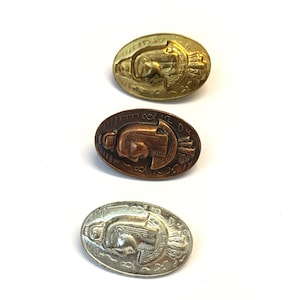 6, 26mm metal buttons with Pharaoh head detail, oval metal shank buttons, choice of colour, Egyptian buttons, unusual buttons