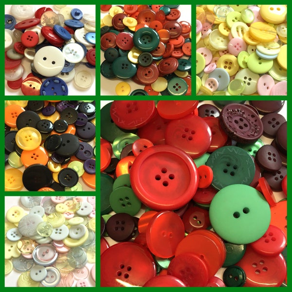 50 grams assorted mixed colour buttons, assorted buttons, button art, choice of colour, mixed buttons, assorted buttons, buttonart