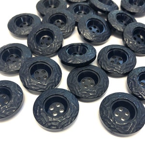 10, 23mm (36L) chunky navy buttons with a patterned border, Navy blue coat buttons, chunky jacket buttons