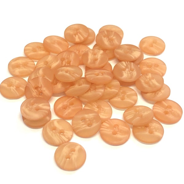 10, 12mm (20L) peach variegated buttons, marbled buttons, pearl buttons, opalescent buttons, shirt buttons, peach variegated buttons