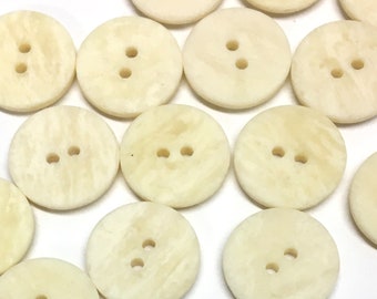 10, cream stone resin buttons, cream buttons, round resin buttons, craft buttons, sewing buttons, flat cream buttons, 18mm buttons