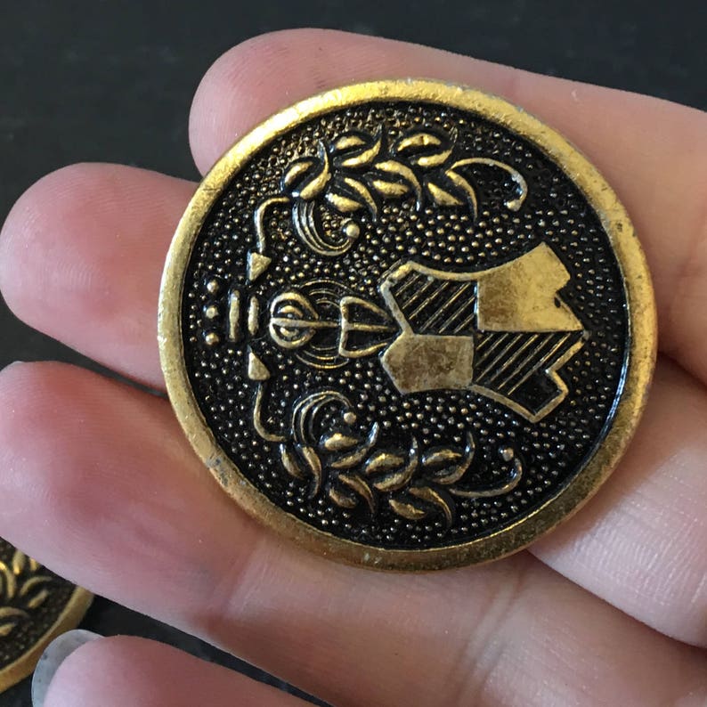 5 38mm Huge Gold Decorative Metal Buttons Gold Metal Buttons Etsy UK