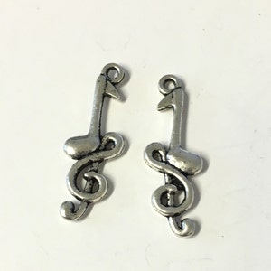 GNOCE Musical Note Charms Set - Sterling Silver 18k Rose Gold Plated Pendant For Bracelet/Necklace - View #2