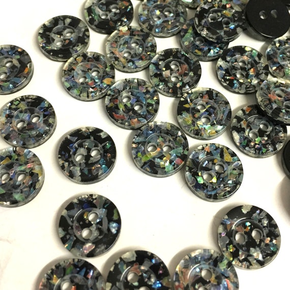 Black discount sparkly buttons