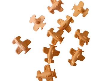 10pcs Peach Airplane Buttons: Novelty Children's Shank Buttons, 15mm