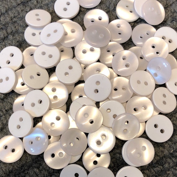 20, bottoni opalescenti bianchi, bottoni bianchi, bottoni 11mm
