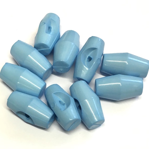 10pcs Blue Plastic Toggles: Children's Sweater Buttons (19mm)