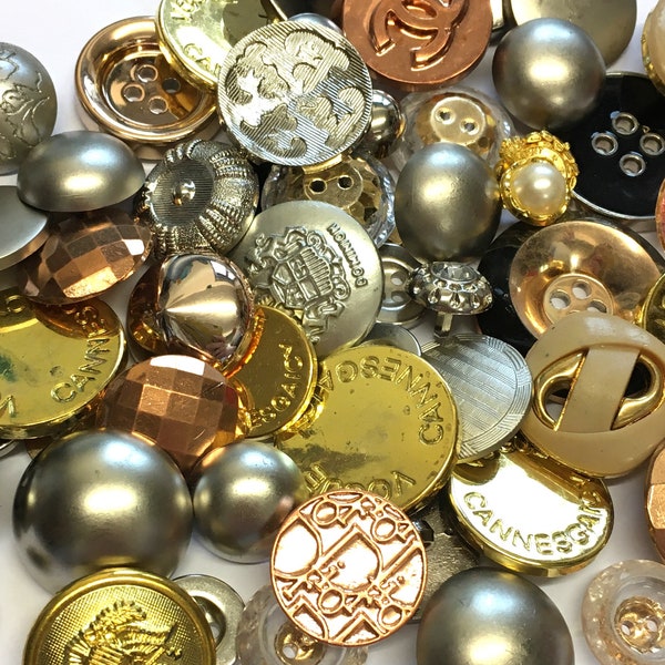 50g boutons métalliques mixtes assortis, boutons assortis, art des boutons, boutons métalliques, boutons métalliques mixtes