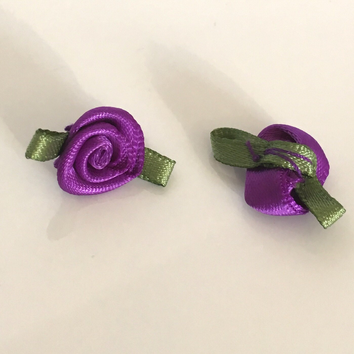 20 Purple Ribbon Roses Satin Ribbon Roses Purple Satin Etsy