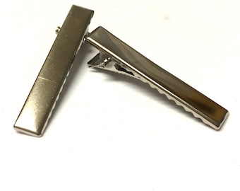 40mm Silver Tone Alligator Clips: DIY Hair Clip Findings