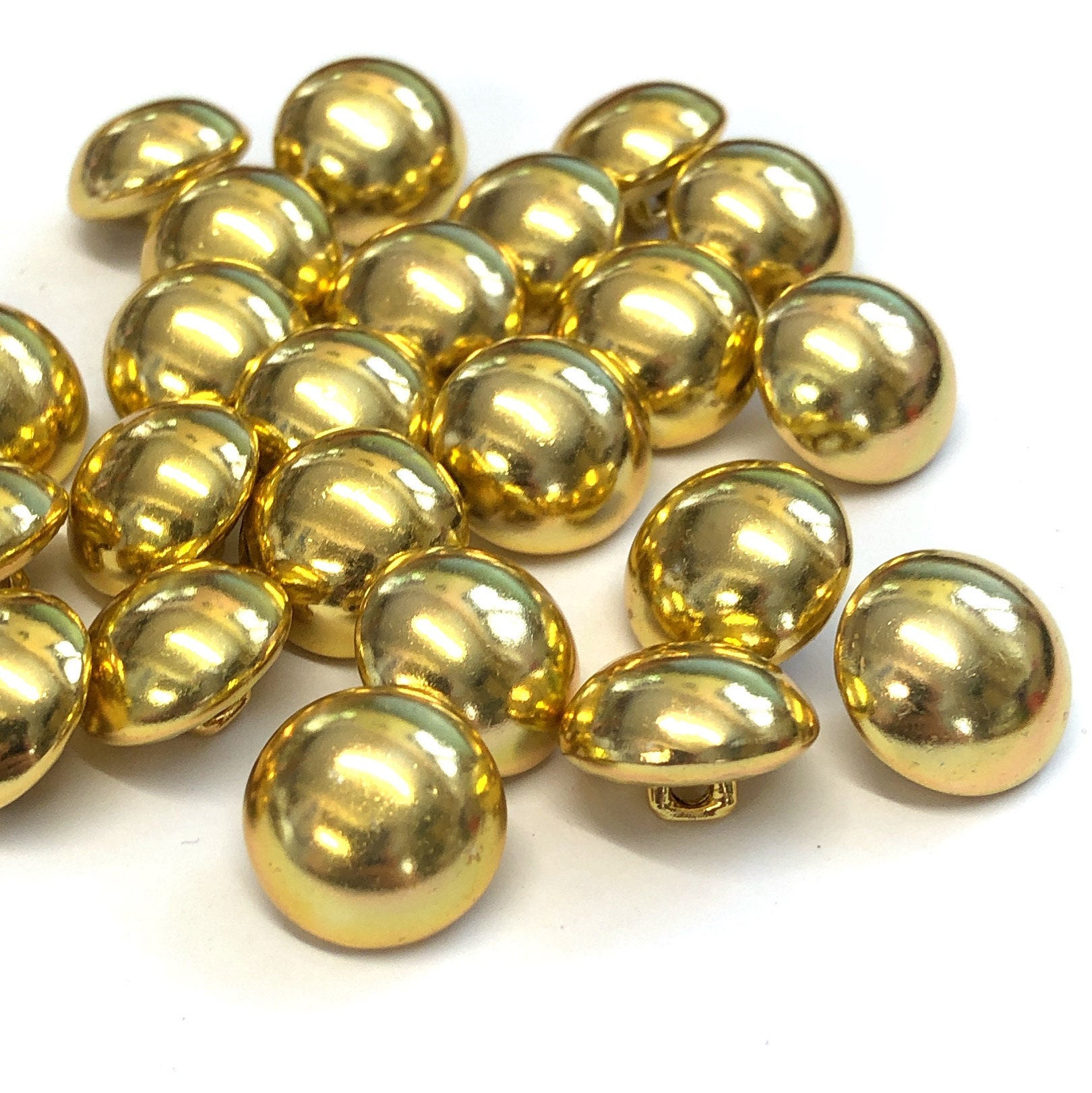 Utility Gold Buttons 6, Gold Buttons, Metal Buttons, Gold Metal Buttons, 17mm Round Buttons ...